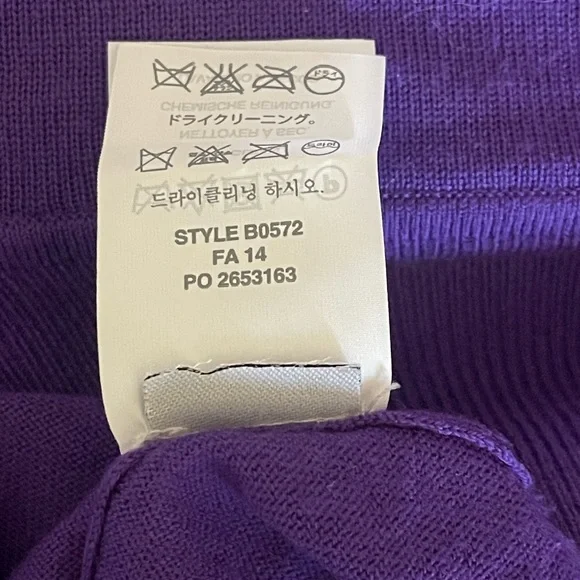 J. Crew Women’s Purple Turtleneck Sweater 100% Merino Wool Size XS - Picture 6 of 7